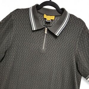 Prestige Original Polo Shirt Mens XL (Fits as Large Slim) Black‎ Mesh 1/4 Zip